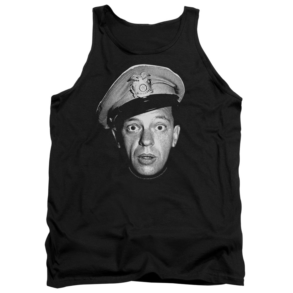 Andy Griffith Barney Head Mens Tank Top Shirt Black - clothing by TeeHivey.com (Image 1)