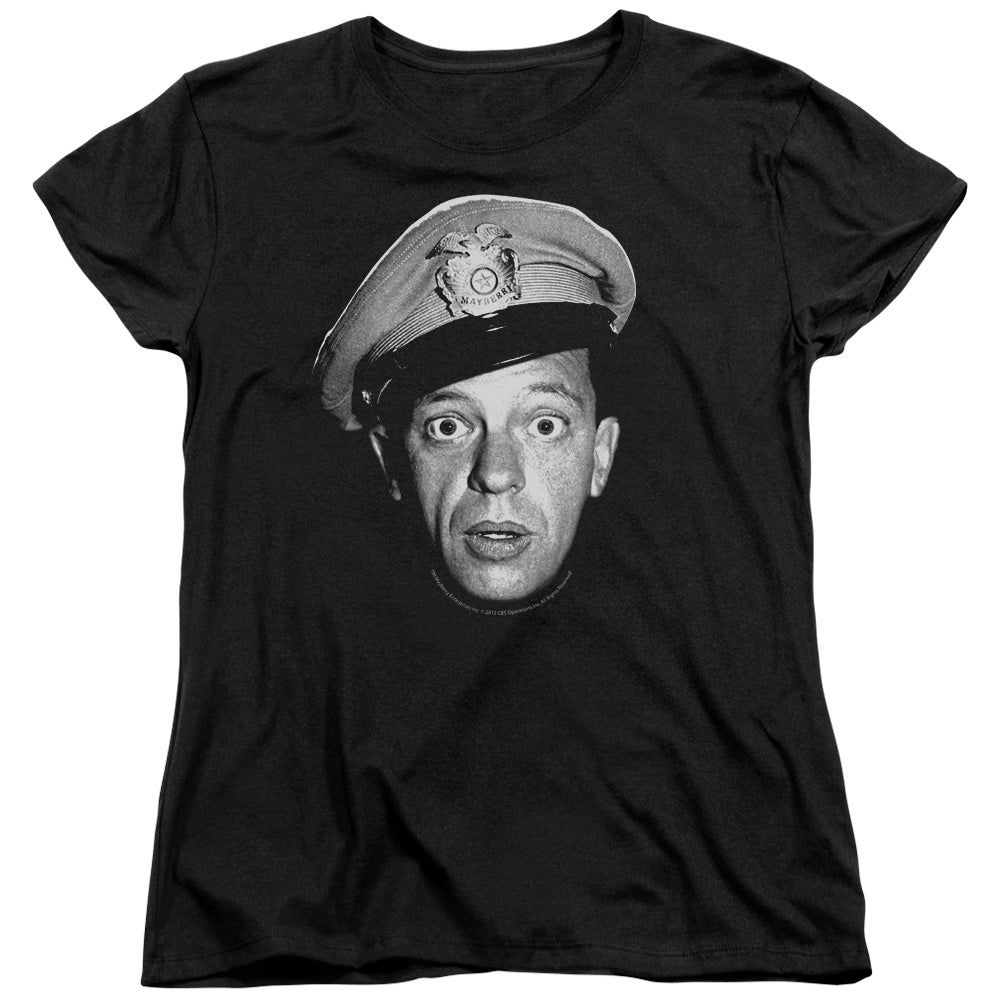 Andy Griffith Barney Head Womens T Shirt Black