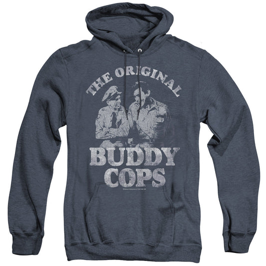 Andy Griffith Buddy Cops Mens Heather Hoodie Navy - clothing by TeeHivey.com (Image 1)