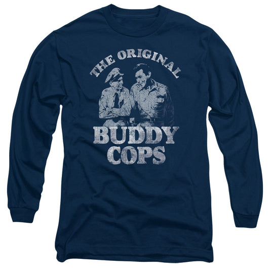 Andy Griffith Buddy Cops Mens Long Sleeve Shirt Navy - clothing by TeeHivey.com (Image 1)