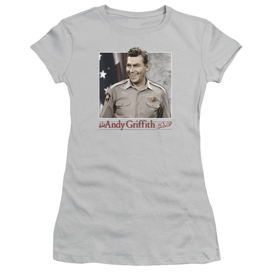Andy Griffith All American Junior Sheer Cap Sleeve Womens T Shirt Silver - clothing by TeeHivey.com