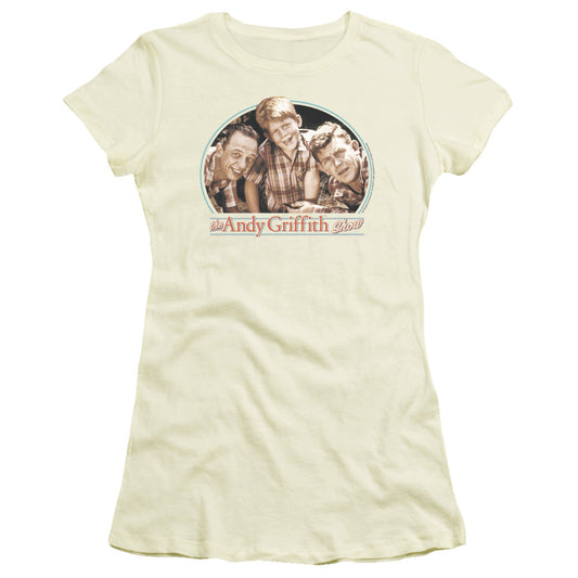 Andy Griffith 3amigos Junior Sheer Cap Sleeve Womens T Shirt Cream