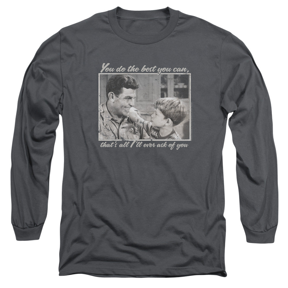 Andy Griffith Wise Words Mens Long Sleeve Shirt Charcoal - clothing by TeeHivey.com (Image 1)