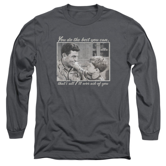 Andy Griffith Wise Words Mens Long Sleeve Shirt Charcoal - clothing by TeeHivey.com (Image 1)