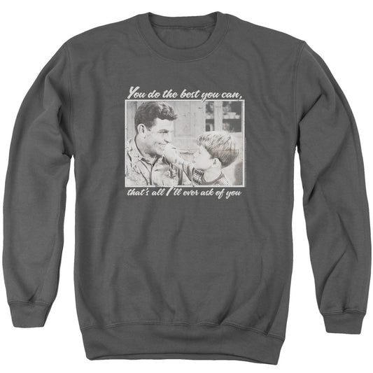 Andy Griffith Wise Words Mens Crewneck Sweatshirt Charcoal - clothing by TeeHivey.com
