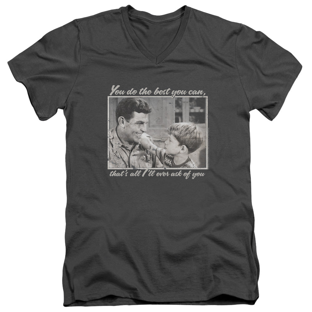 Andy Griffith Wise Words Mens Slim Fit V-Neck T Shirt Charcoal - clothing by TeeHivey.com
