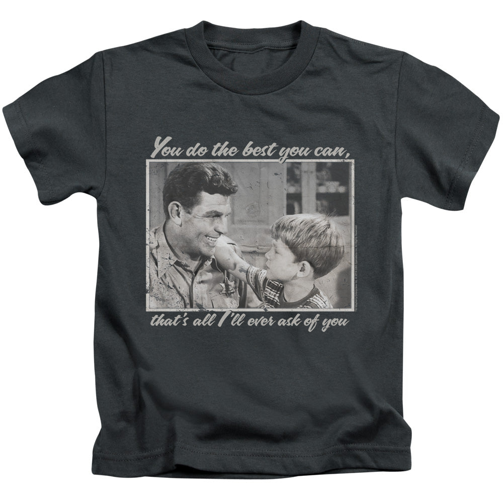 Andy Griffith Wise Words Juvenile Kids Youth T Shirt Charcoal - clothing by TeeHivey.com (Image 1)