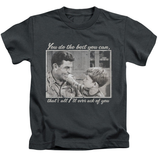 Andy Griffith Wise Words Juvenile Kids Youth T Shirt Charcoal - clothing by TeeHivey.com (Image 1)