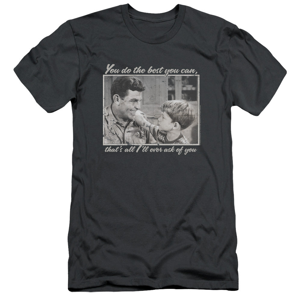 Andy Griffith Wise Words Slim Fit Mens T Shirt Charcoal - clothing by TeeHivey.com