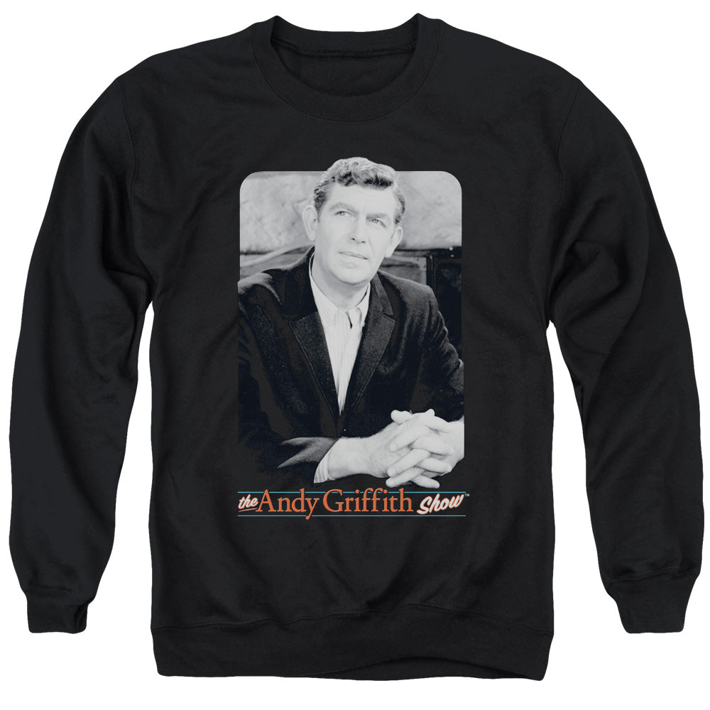 Andy Griffith Classic Andy Mens Crewneck Sweatshirt Black