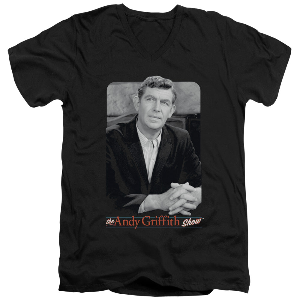 Andy Griffith Classic Andy Mens Slim Fit V-Neck T Shirt Black - clothing by TeeHivey.com