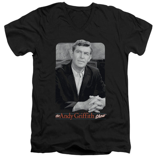 Andy Griffith Classic Andy Mens Slim Fit V-Neck T Shirt Black - clothing by TeeHivey.com
