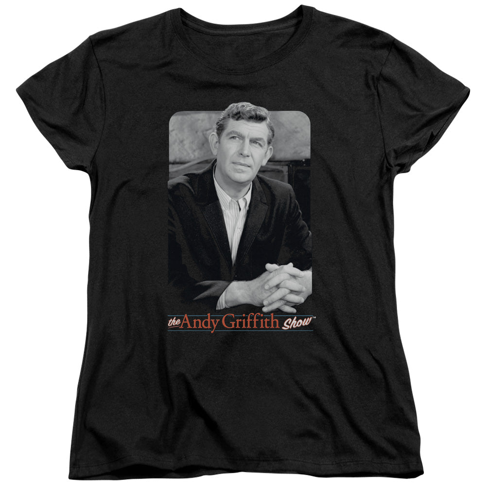 Andy Griffith Classic Andy Womens T Shirt Black - clothing by TeeHivey.com (Image 1)