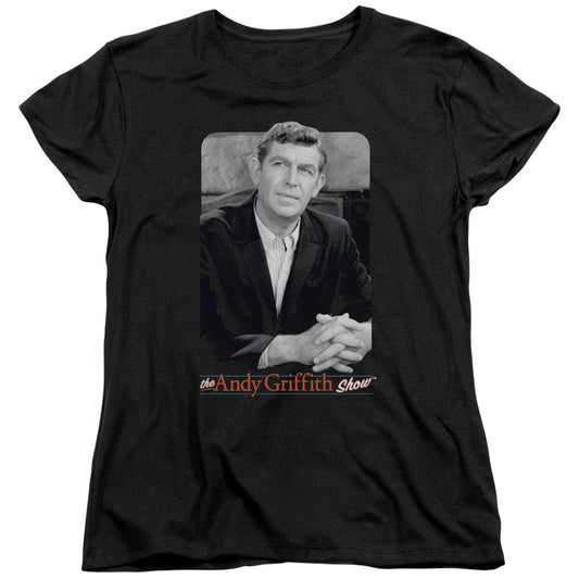 Andy Griffith Classic Andy Womens T Shirt Black - clothing by TeeHivey.com (Image 1)