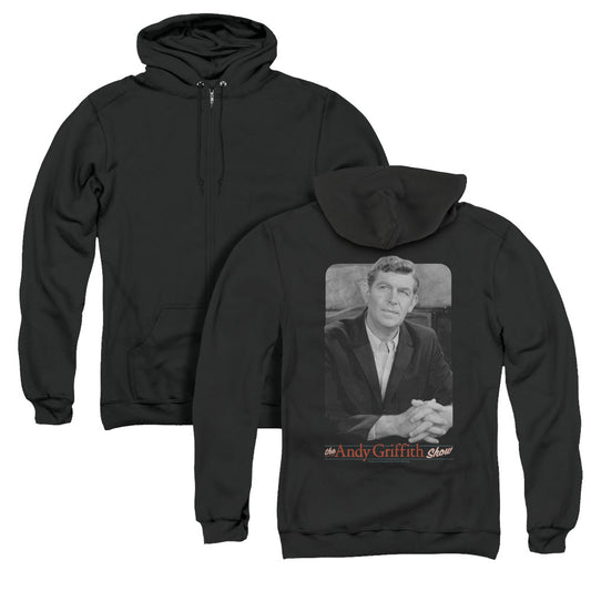 Andy Griffith Classic Andy Back Print Zipper Mens Hoodie Black - clothing by TeeHivey.com