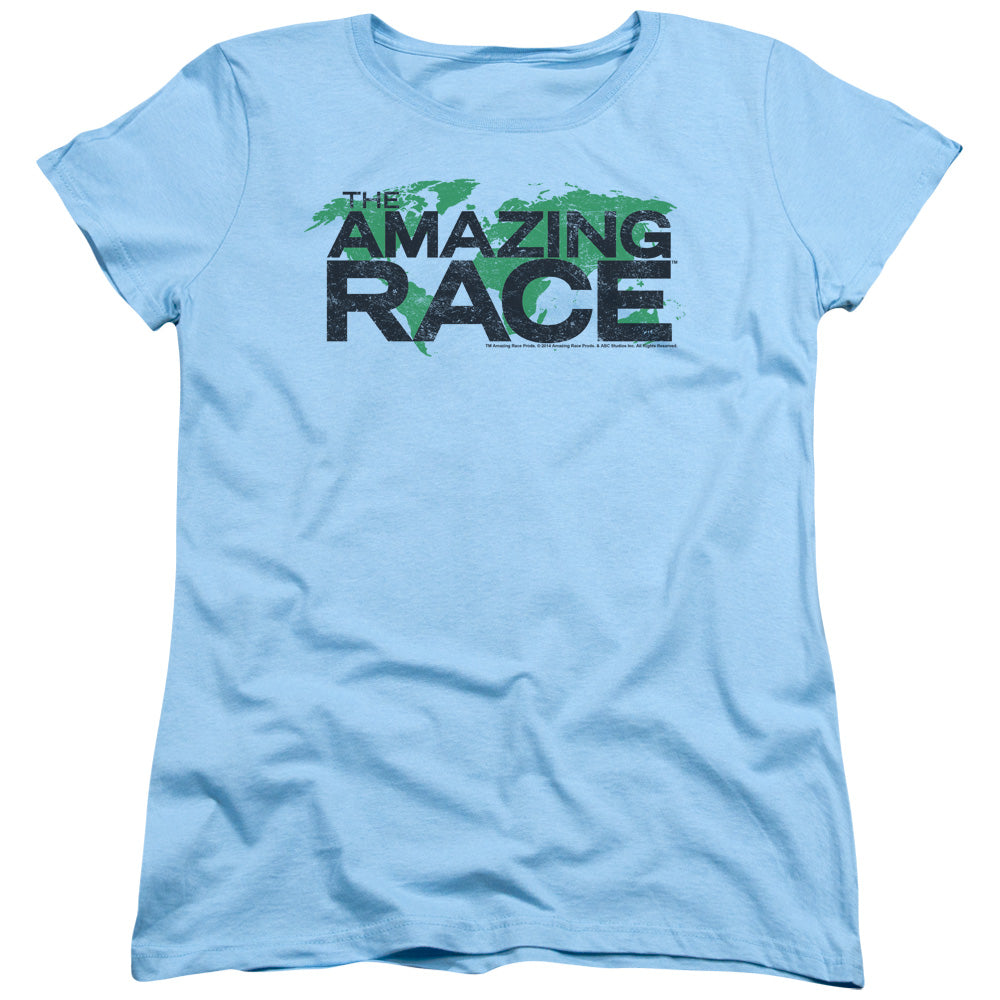 Amazing Race Race World Womens T Shirt Light Blue