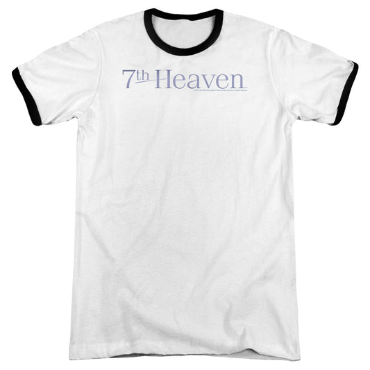 7th Heaven 7th Heaven Logo Heather Ringer Mens T Shirt White