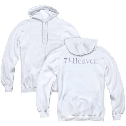 7th Heaven 7th Heaven Logo Back Print Zipper Mens Hoodie White