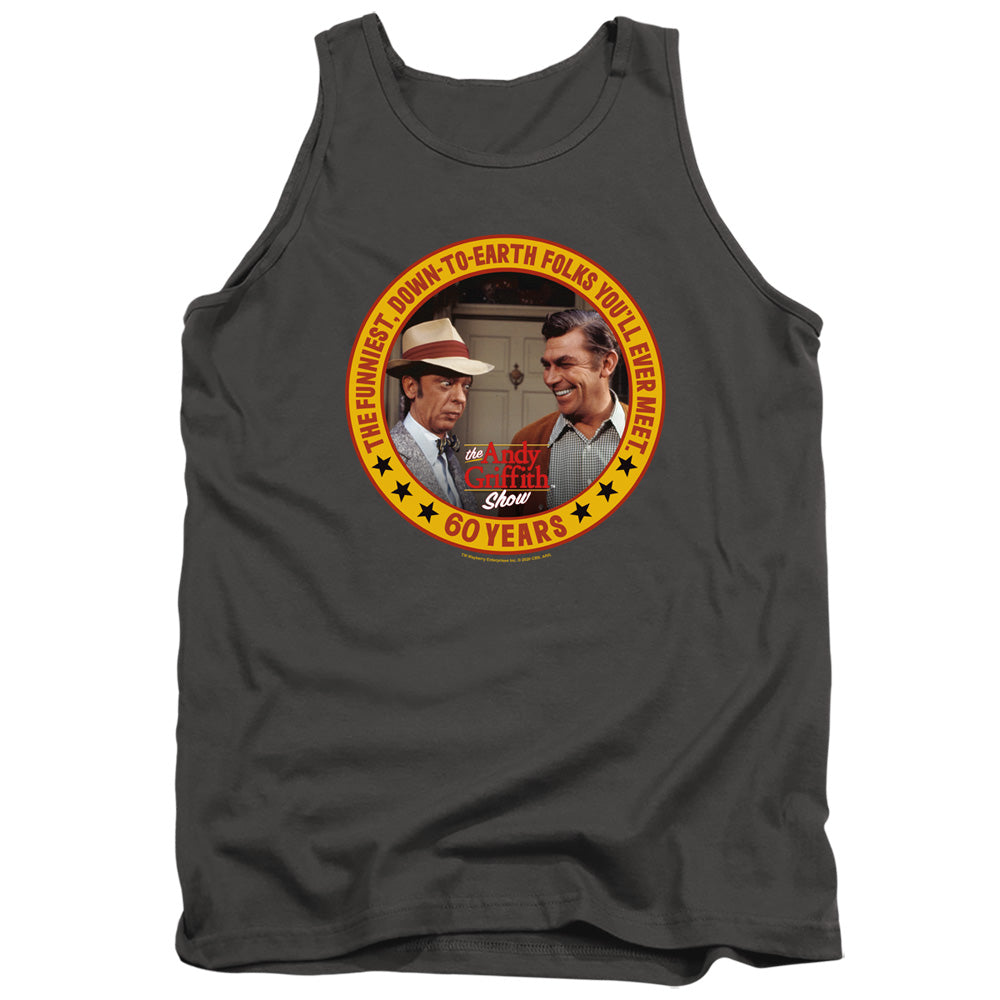 Andy Griffith 60 Years Mens Tank Top Shirt Charcoal - clothing by TeeHivey.com (Image 1)