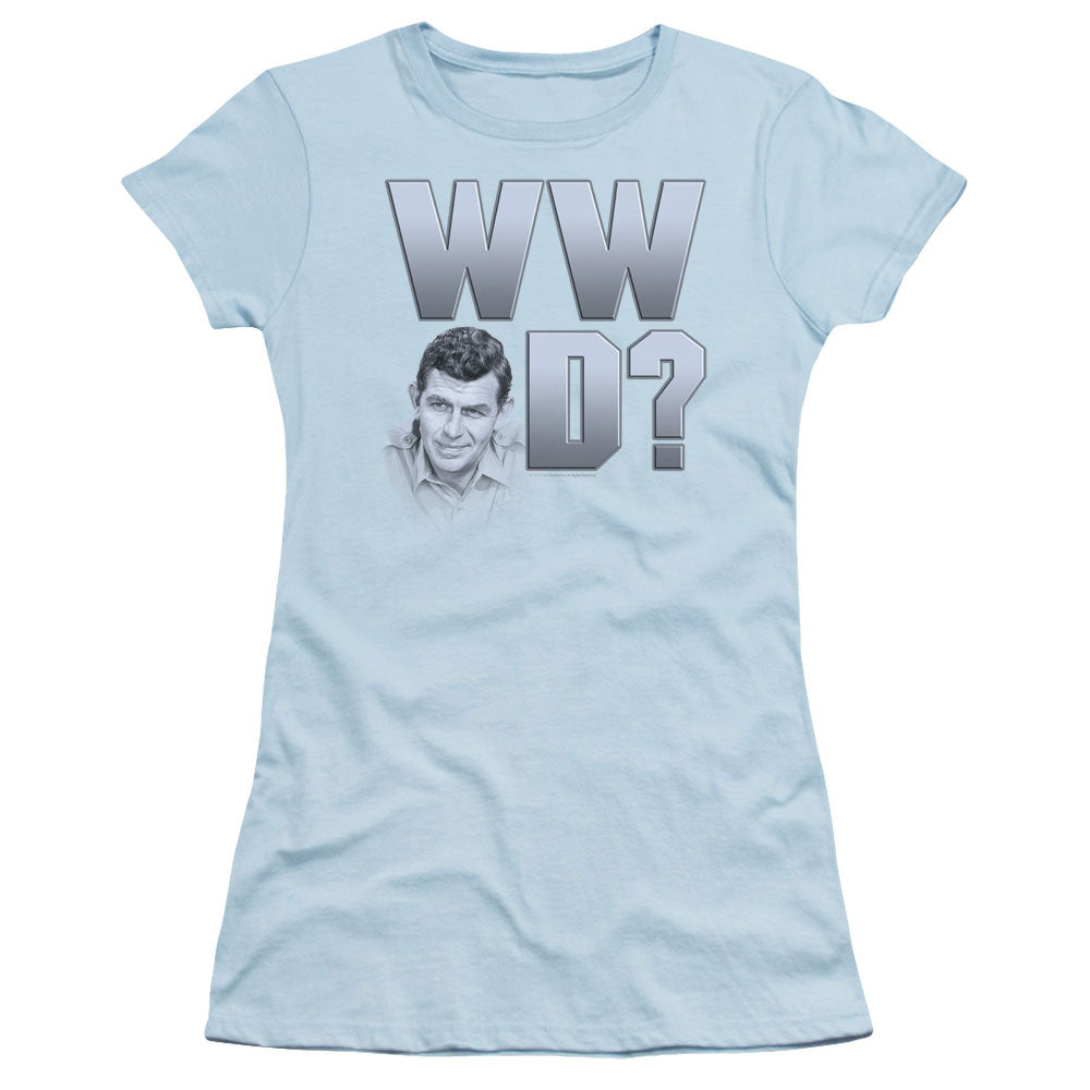 Andy Griffith Wwad Junior Sheer Cap Sleeve Womens T Shirt Light Blue - clothing by TeeHivey.com