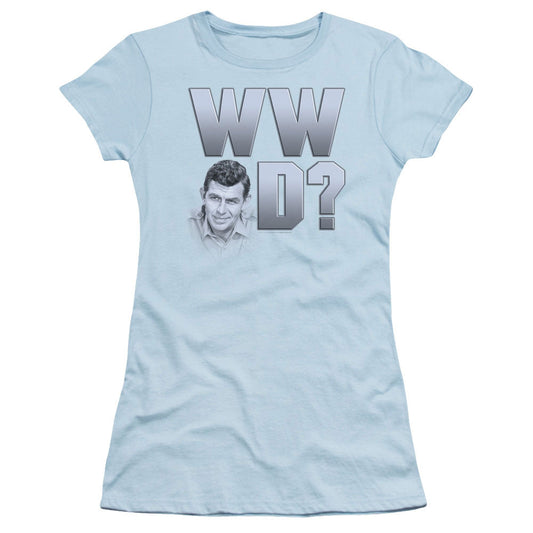 Andy Griffith Wwad Junior Sheer Cap Sleeve Womens T Shirt Light Blue - clothing by TeeHivey.com