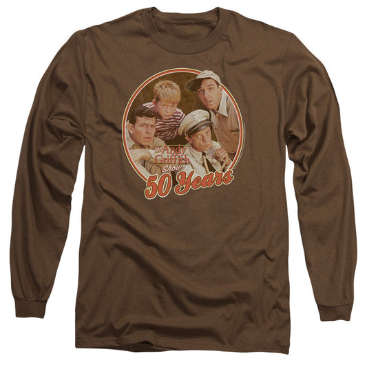 Andy Griffith 50 Years Mens Long Sleeve Shirt Coffee - clothing by TeeHivey.com