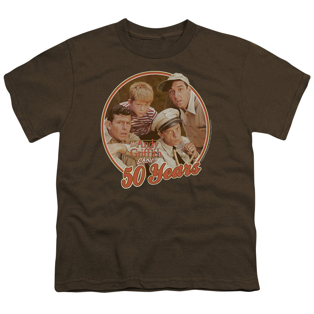Andy Griffith 50 Years Kids Youth T Shirt Coffee - clothing by TeeHivey.com (Image 1)