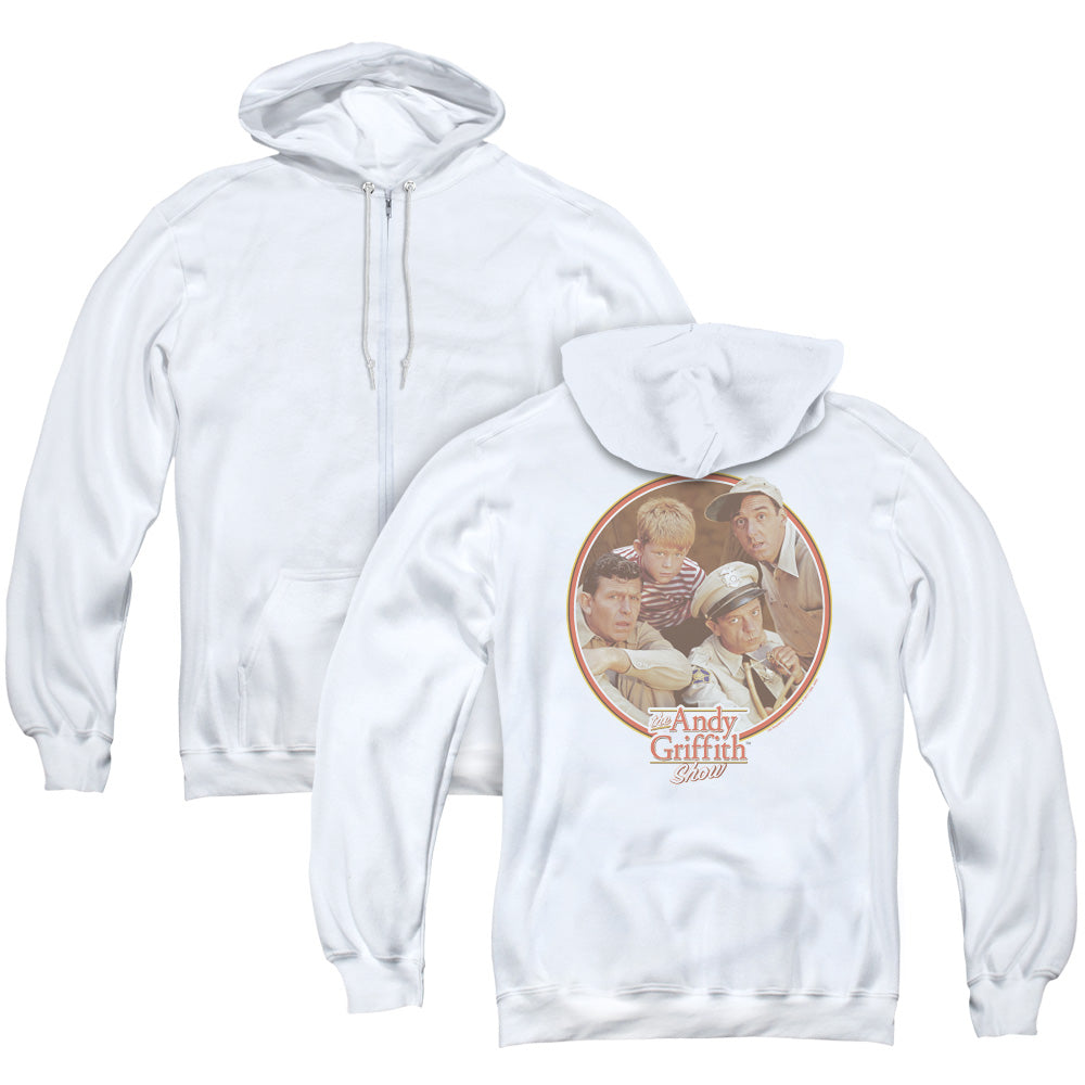 Andy Griffith Boys Club Back Print Zipper Mens Hoodie White - clothing by TeeHivey.com