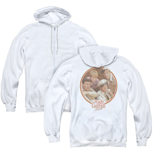 Andy Griffith Boys Club Back Print Zipper Mens Hoodie White - clothing by TeeHivey.com