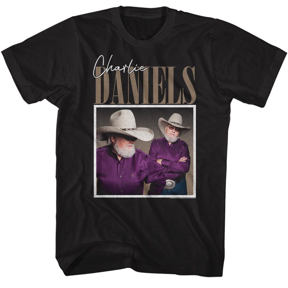 Charlie Daniels Band - Two Photos Of Charlie - Short Sleeve - Adult - T-Shirt - clothing by TeeHivey.com