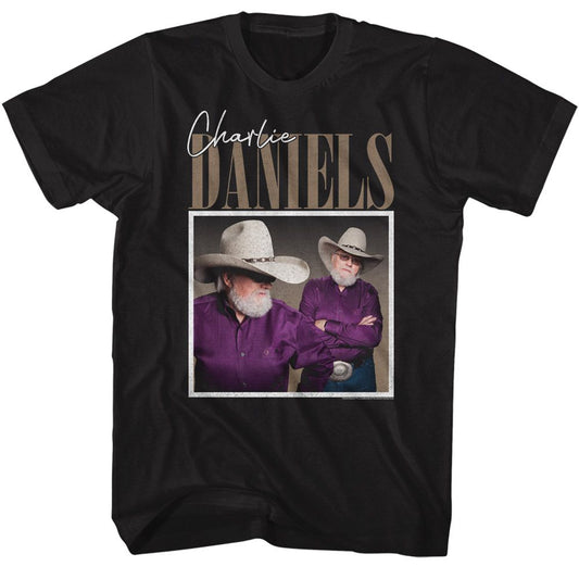 Charlie Daniels Band - Two Photos Of Charlie - Short Sleeve - Adult - T-Shirt - clothing by TeeHivey.com