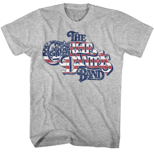 Charlie Daniels Band - Flag Logo - Short Sleeve - Heather - Adult - T-Shirt - clothing by TeeHivey.com