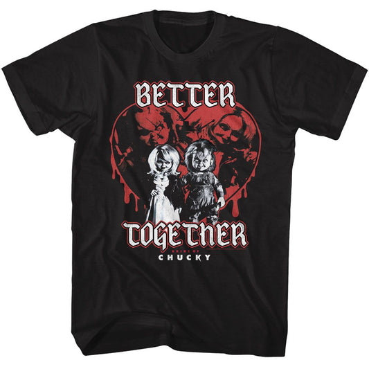 Chucky - Better Together - American Classics - Solid Black Adult Short Sleeve T-Shirt - clothing by TeeHivey.com (Image 1)