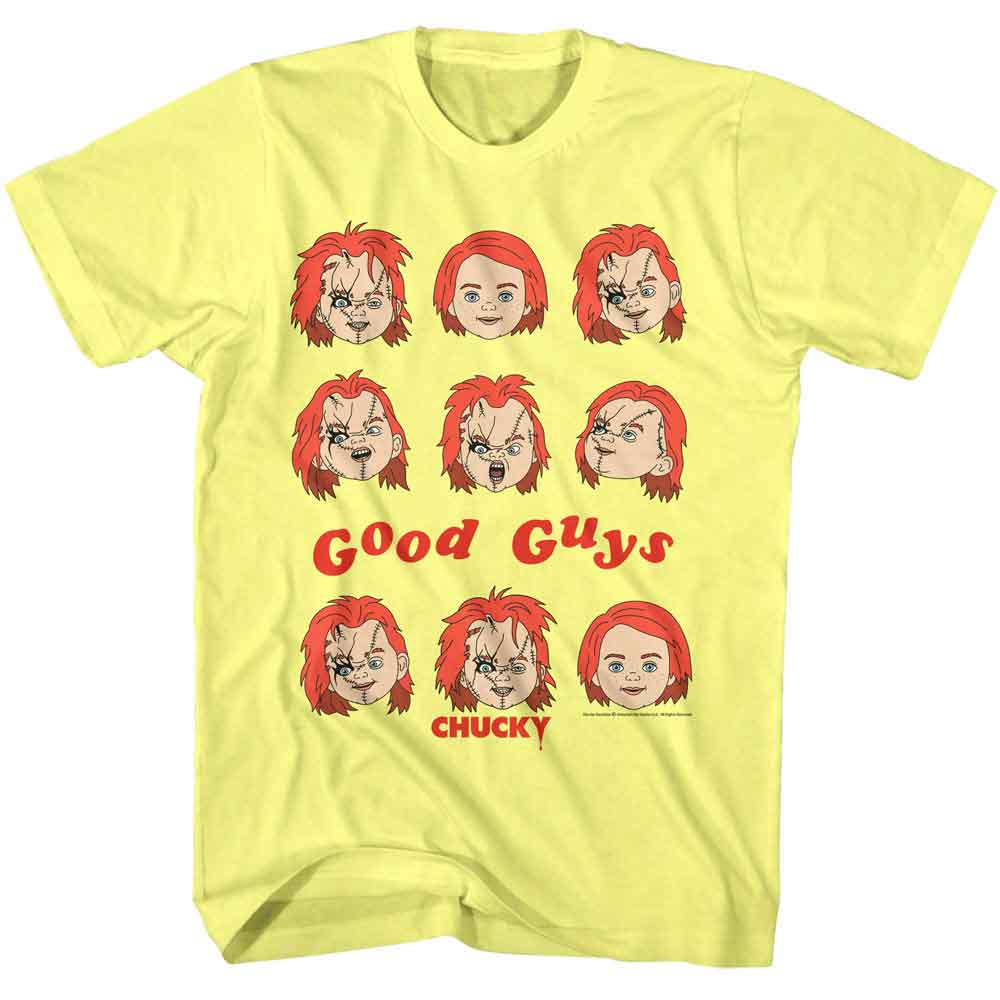 Chucky - Good Guys Faces - Officially Licensed American Classics - Front Print Heather Adult Short Sleeve T-Shirt