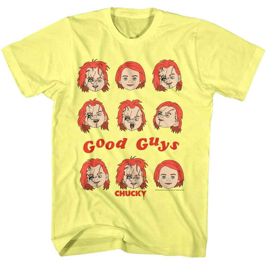 Chucky - Good Guys Faces - Officially Licensed American Classics - Front Print Heather Adult Short Sleeve T-Shirt