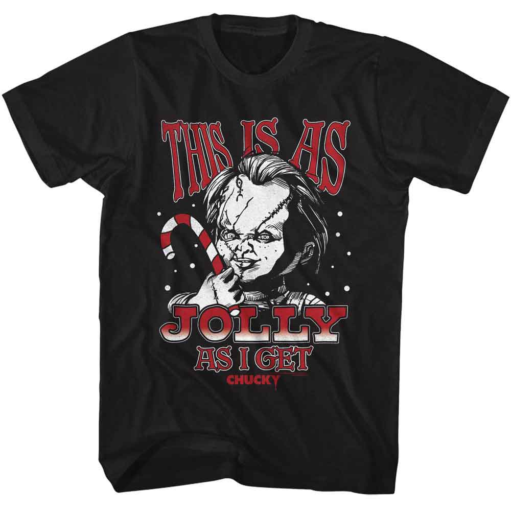 Chucky - This Is As Jolly - American Classics - Black Front Print Adult Short Sleeve T-Shirt