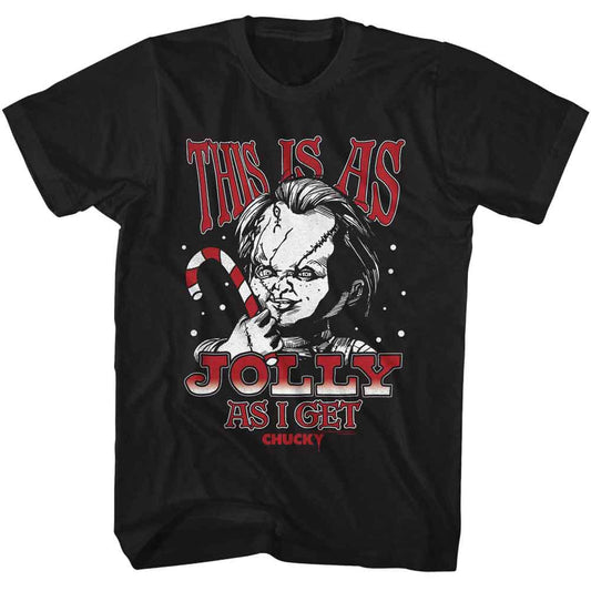Chucky - This Is As Jolly - American Classics - Black Front Print Adult Short Sleeve T-Shirt