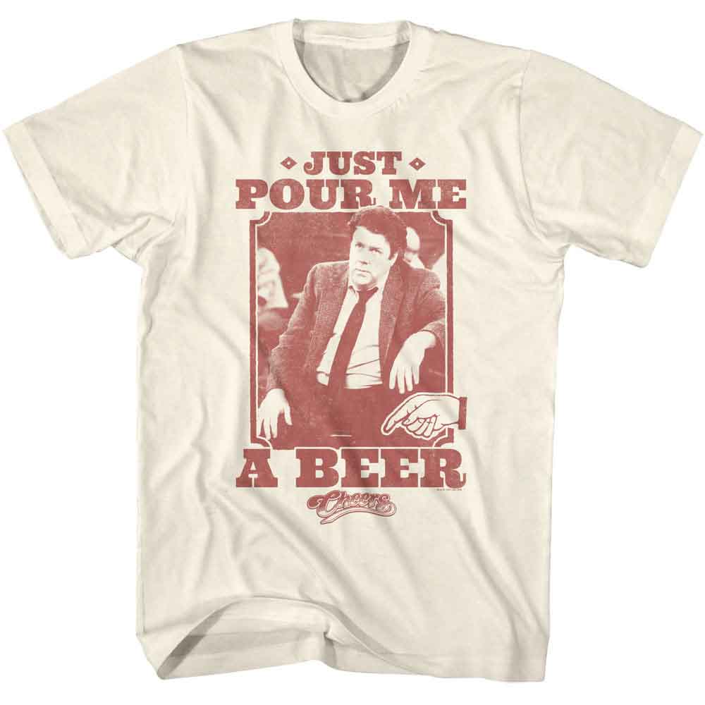 Cheers - Pour Me A Beer - American Classics - Solid Off-White Adult Short Sleeve T-Shirt - clothing by TeeHivey.com (Image 1)