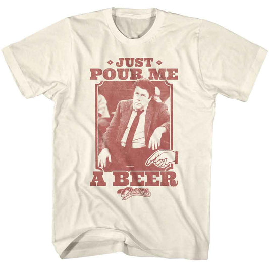 Cheers - Pour Me A Beer - American Classics - Solid Off-White Adult Short Sleeve T-Shirt - clothing by TeeHivey.com (Image 1)
