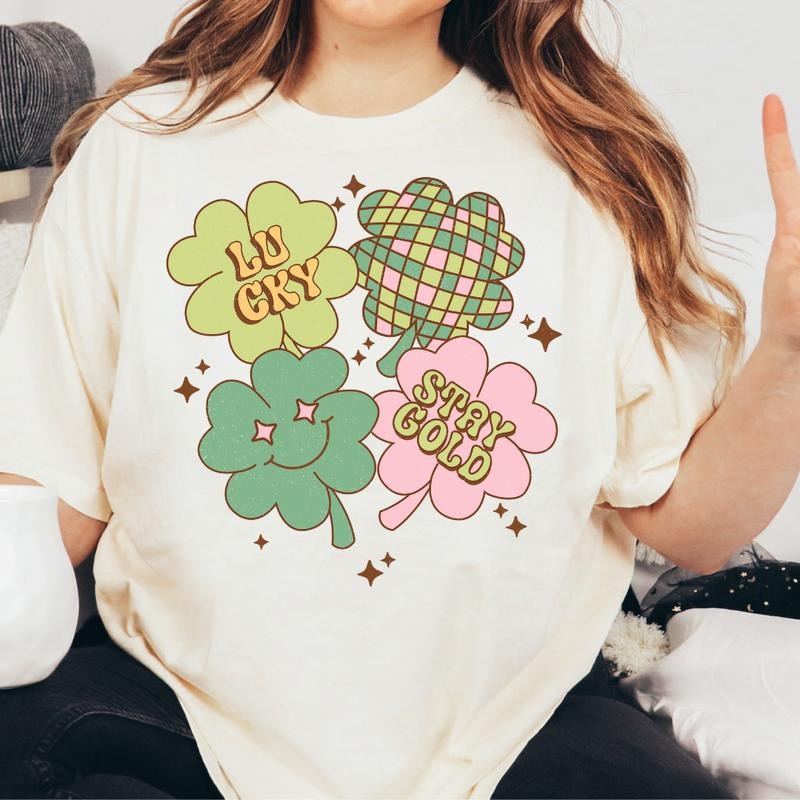 CLOVER PATTERN  ST. PATRICKS SHIRT (COMFORT COLORS T-SHIRT, CASUAL SHIRT UNISEX, HOLIDAY SHIRT, ST. PATTYS DAY) Comfortable Fit