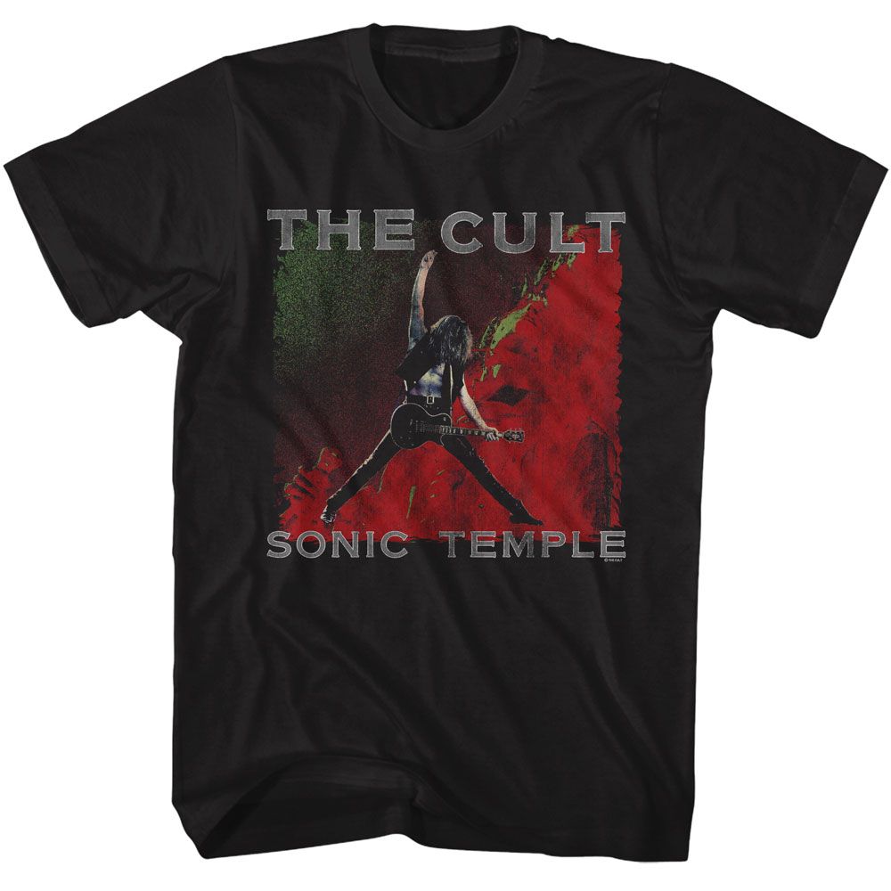 The Cult - Sonic Temple Album - American Classics - Solid Black Adult Short Sleeve T-Shirt (Image 1)