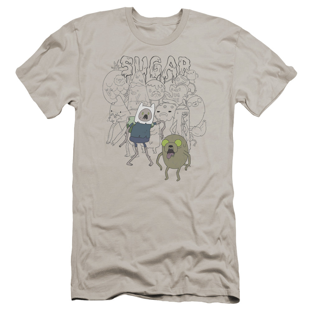 Adventure Time Sugar Zombies Premium Bella Canvas Slim Fit Mens T Shirt Silver