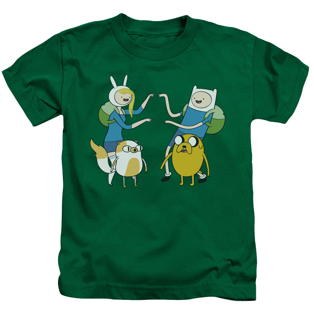 Adventure Time Meet Up Juvenile Kids Youth T Shirt Kelly Green