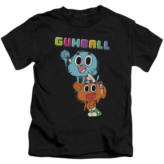 Amazing World of Gumball Gumball Spray Juvenile Kids Youth T Shirt Black Style002