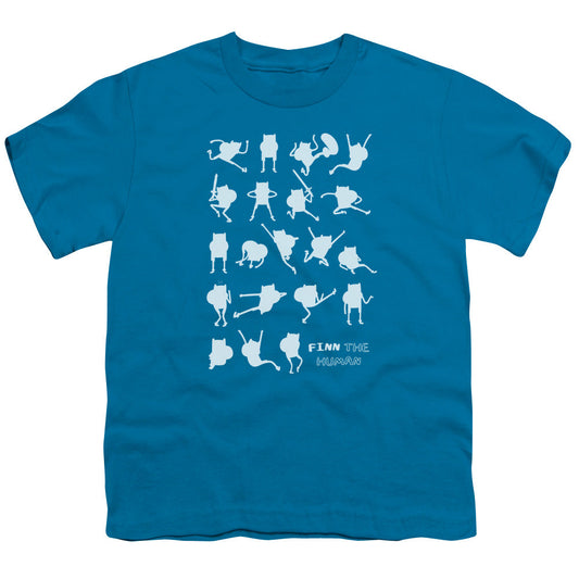 Adventure Time Finn the Human Kids Youth T Shirt Turquoise