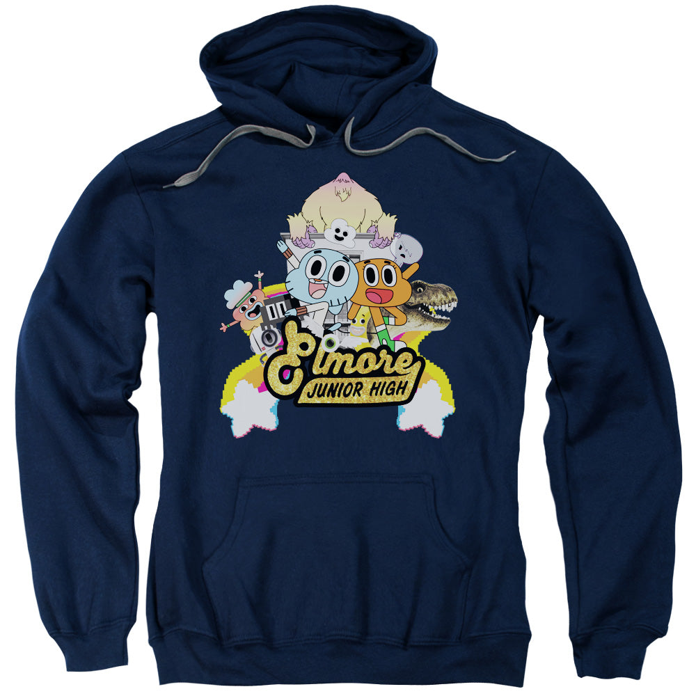 Amazing World Of Gumball Elmore Junior High Mens Hoodie Navy