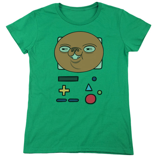 Adventure Time Bmo Mask Womens T Shirt Kelly Green