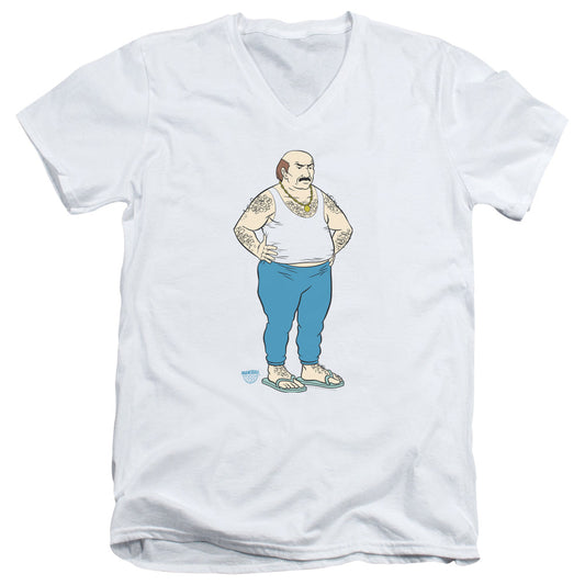 Aqua Teen Hunger Force Carl Mens Slim Fit V Neck T Shirt White - clothing by TeeHivey.com