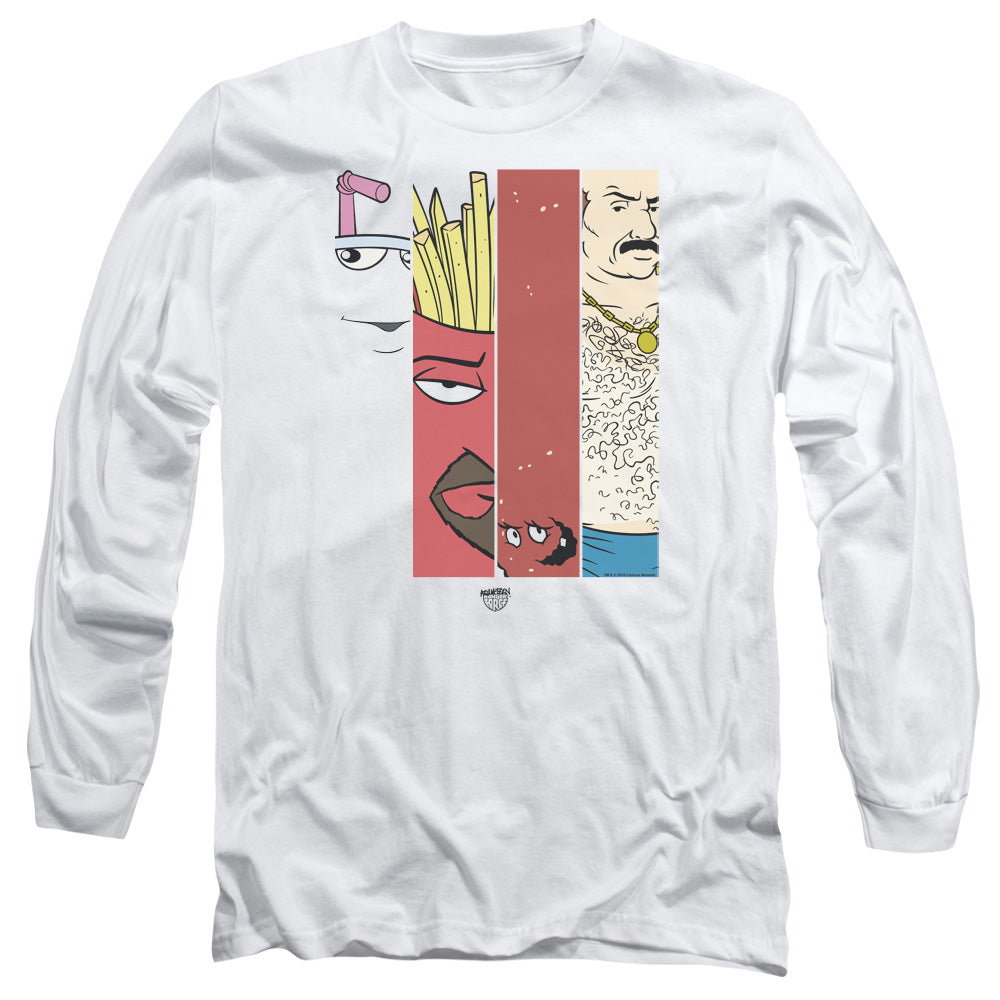 Aqua Teen Hunger Force Group Tiles Mens Long Sleeve Shirt White - clothing by TeeHivey.com (Image 1)