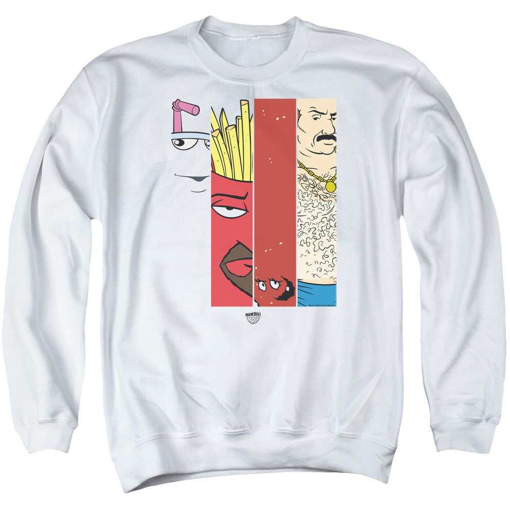 Aqua Teen Hunger Force Group Tiles Mens Crewneck Sweatshirt White - clothing by TeeHivey.com